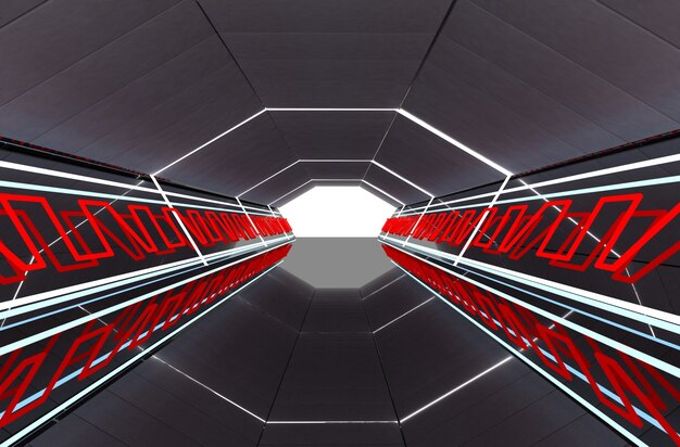 3D futurystyczny streszczenie tunel. ilustracja 3d