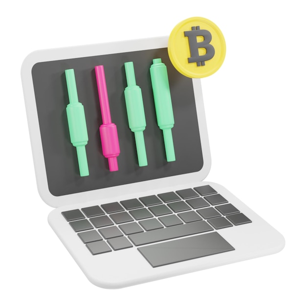 3d ikona handlu bitcoinami na białym tle ilustracja