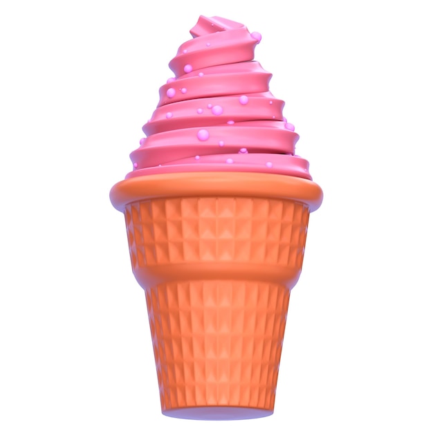 3d ikona Lody stożek 3d ilustracja 3d element 3d rendering Elementy graficzne elementy projektowe