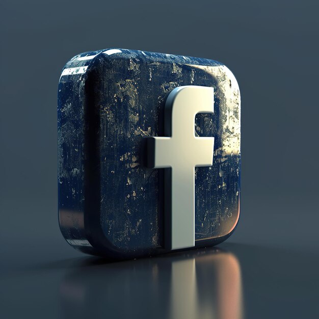 Zdjęcie 3d ikona logo facebooka