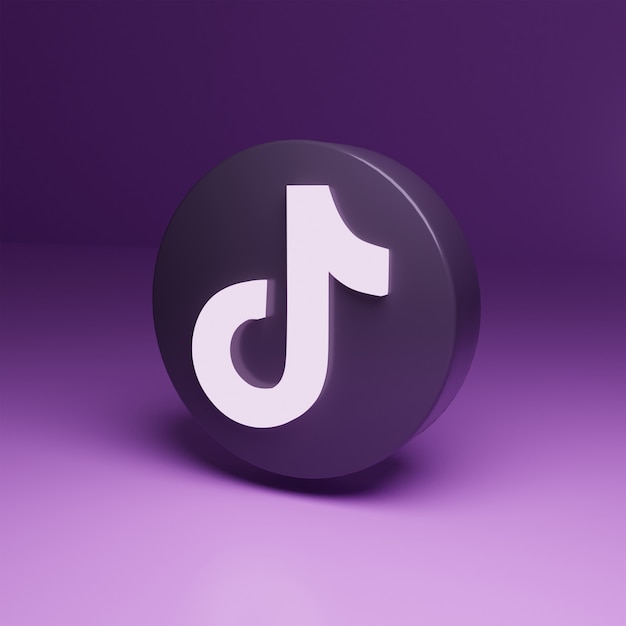 3d Ikona Logo Tiktok Wysokiej Jakości Renderowania