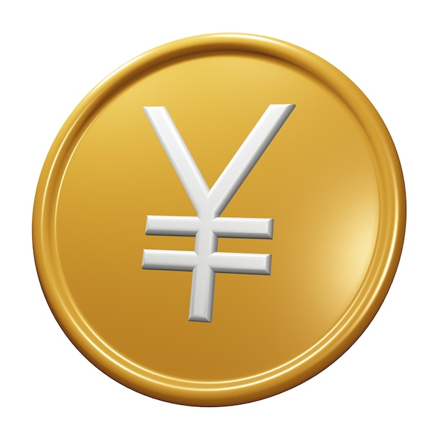 3d ikona złotej monety jena