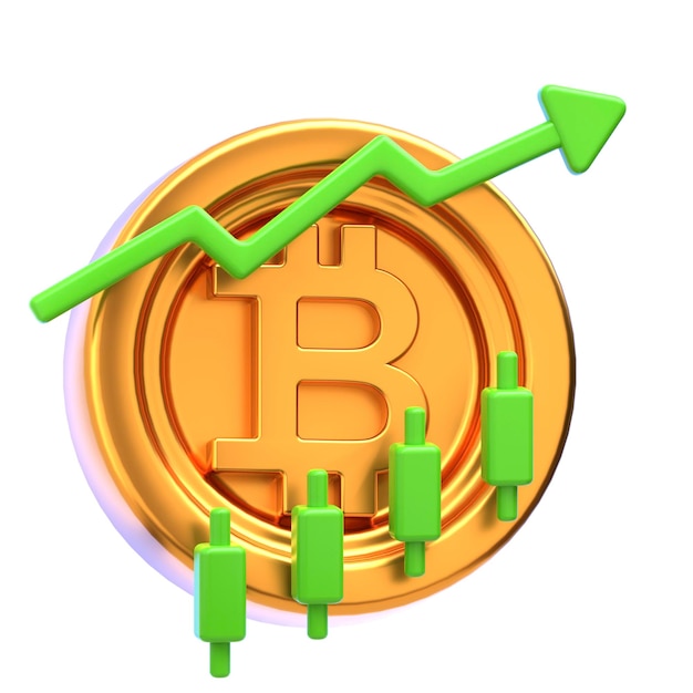 3d ikonę Bitcoin Bull Market 3d ilustracja 3d element 3d rendering elementy graficzne projekt