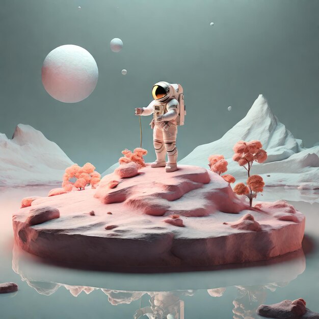 3D ilustracja astronauta w kosmosie