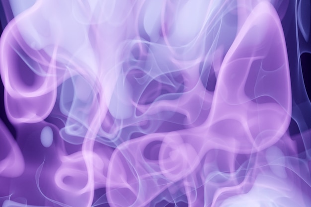 3D ilustracja fioletowa abstrakcyjna chmura dymu na czarnym tle na białym tle