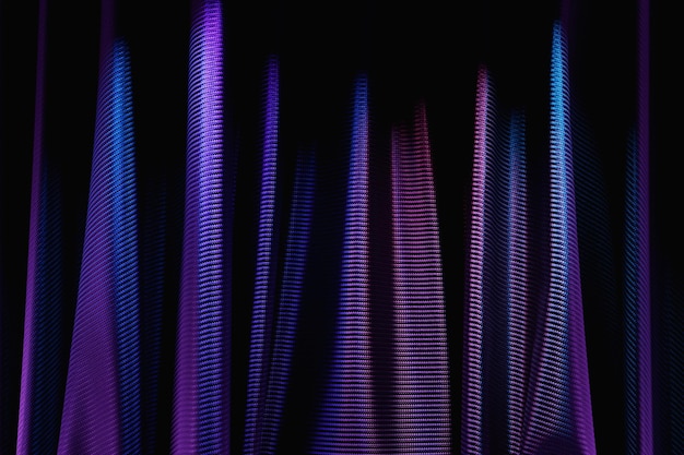 3D ilustracja fioletowego elementu projektu tkaniny węglowej Zbliżenie latającego materiału tkaniny