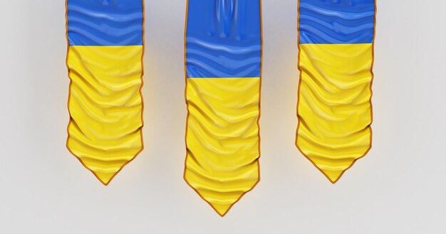 3d ilustracja flaga Ukrainy flaga Ukraina tło Zbliżenie flagi Ukrainy