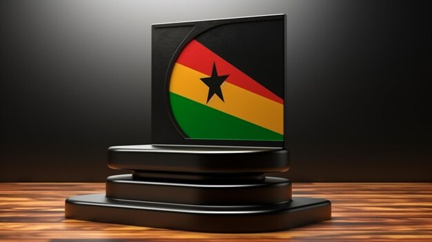 3d ilustracja flagi Ghany Flaga Ghany izolowana na białym tle z wycięciem ścieżki ramy wit