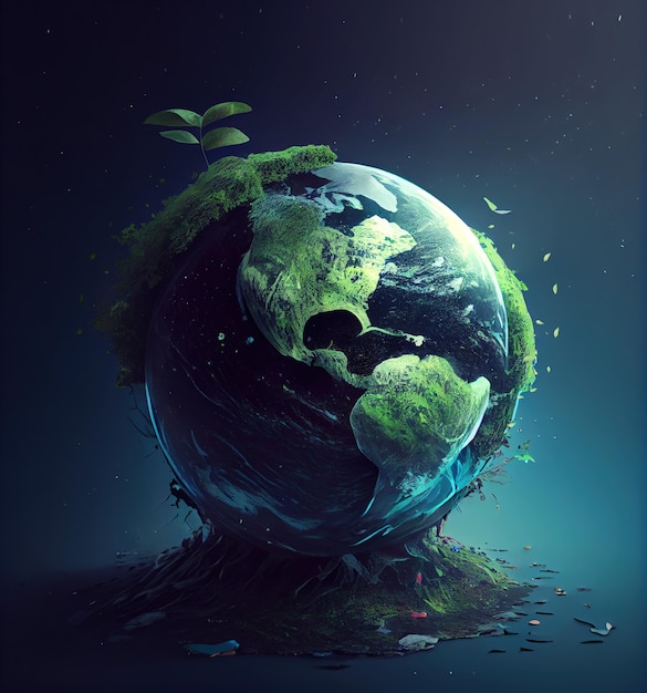 3d ilustracja globu, koncepcja kreatywnego oszczędzania ziemi