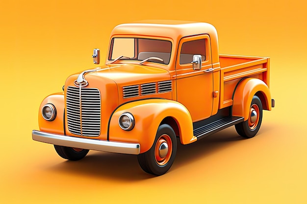 3d ilustracja ikona prostej nowoczesnej ciężarówki