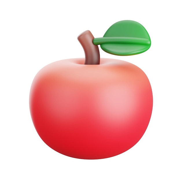 3d Ilustracja Jabłko Na Białym Tle