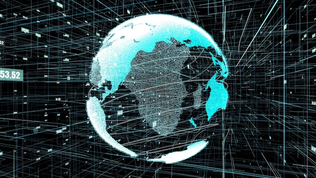 3D ilustracja koncepcji globalnej sieci internetowej