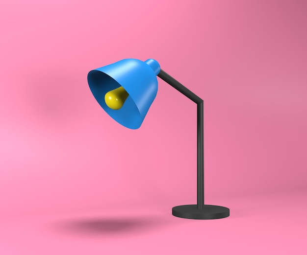 3D ilustracja lampy biurko. Renderowania 3D lampy stołowej.