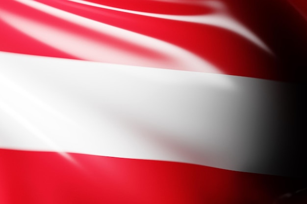 3D ilustracja macha flagą narodową Austrii. Symbol kraju.