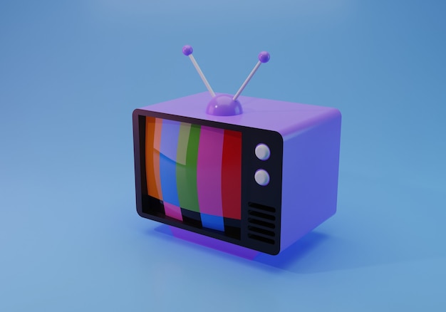 3D ilustracja na białym tle staromodnej telewizji