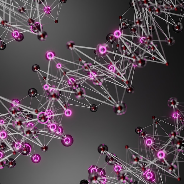 Zdjęcie 3d ilustracja streszczenie splot kolorowe tło światła neonowego