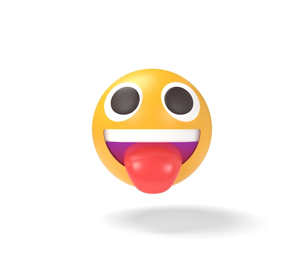 3D ilustracja szczęśliwy emoji na białym tle