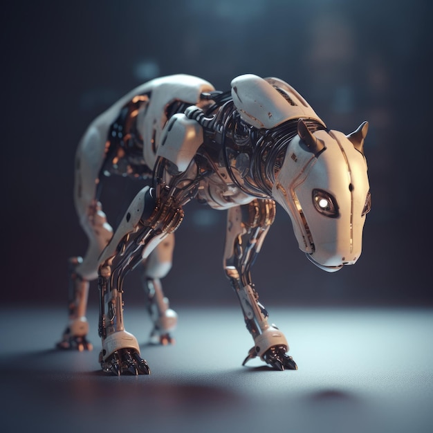 3D ilustracja sztuki postaci dzikiego psa robota