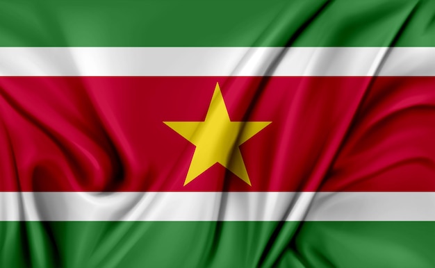 3D ilustracja tekstury macha flagą Surinamu
