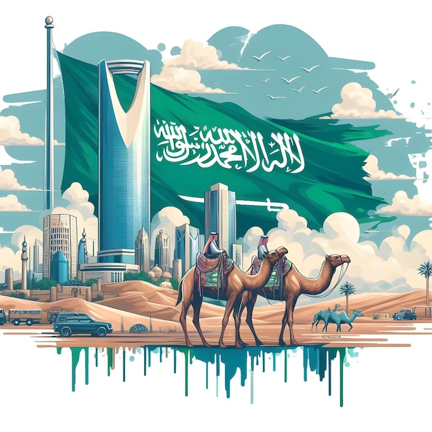 3D ilustracja tła Arabia Saudyjska ai generator