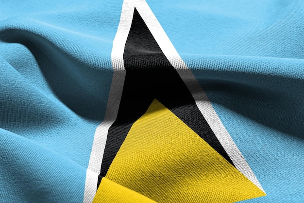 3D ilustracja zbliżenie flaga Saint Lucia