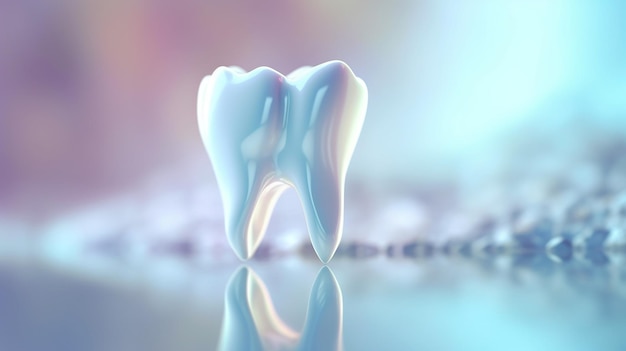 3d ilustracja zdrowy ząb koncepcja opieki nad zębami generatywna AI
