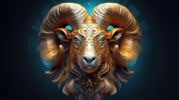 3d ilustracja znaku zodiaku Baran