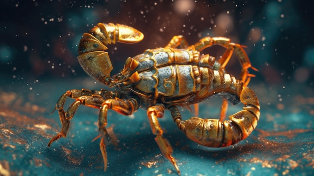 3d ilustracja znaku zodiaku Skorpion