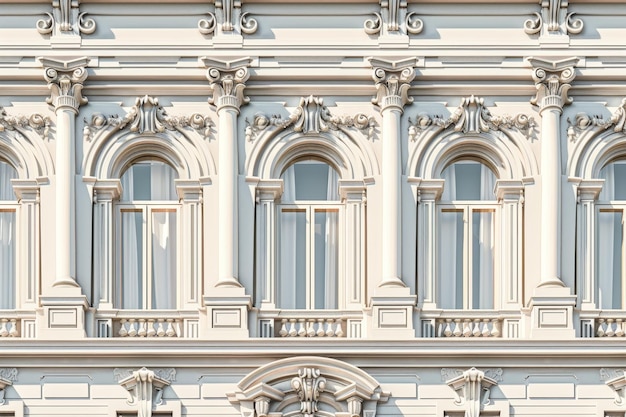 Zdjęcie 3d ilustracje renesansowej architektury budynków