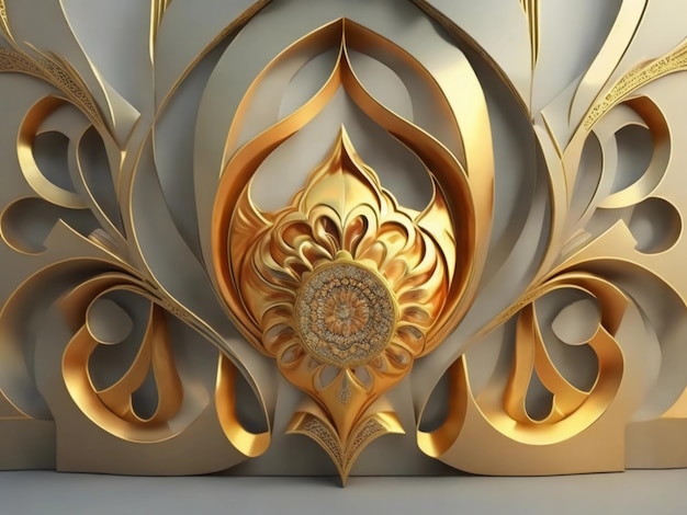 3D Islamic Abstract Background 09 generowany przez AI