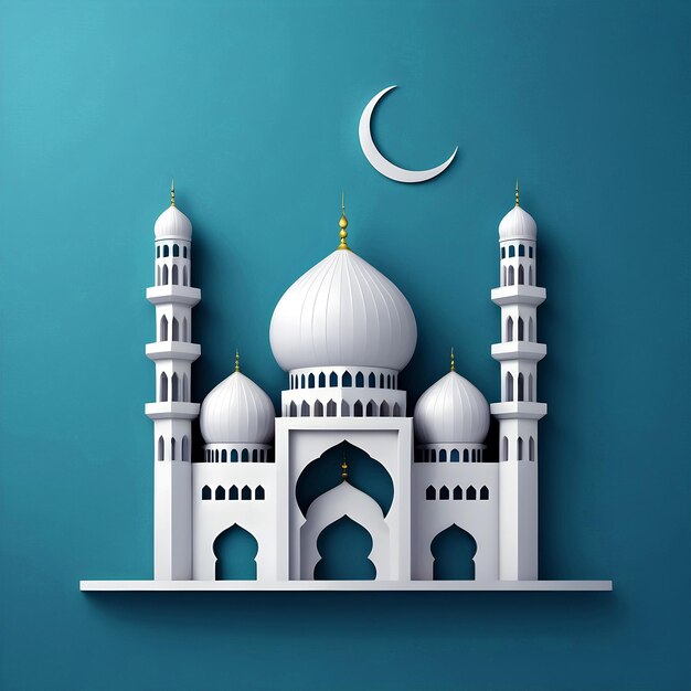 3d islamski element meczetu na minimalistycznym tle Premium Images