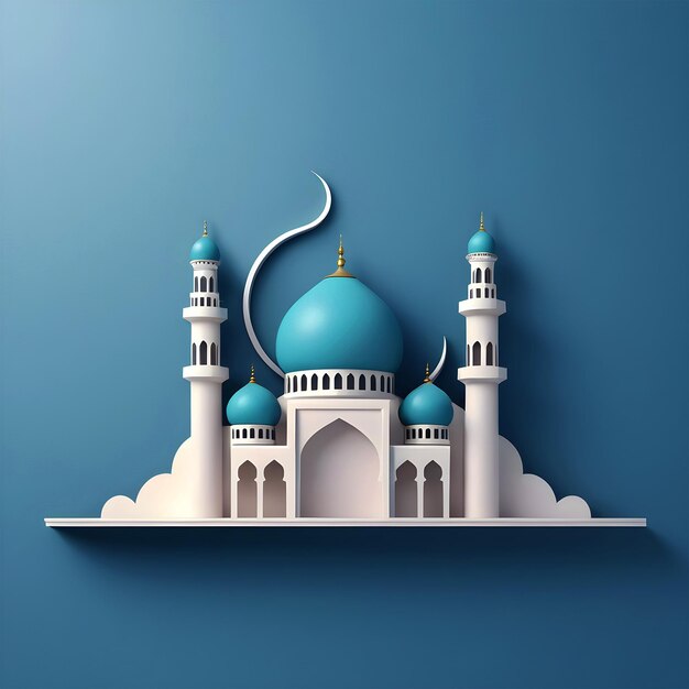3d islamski element meczetu na minimalistycznym tle Premium Images