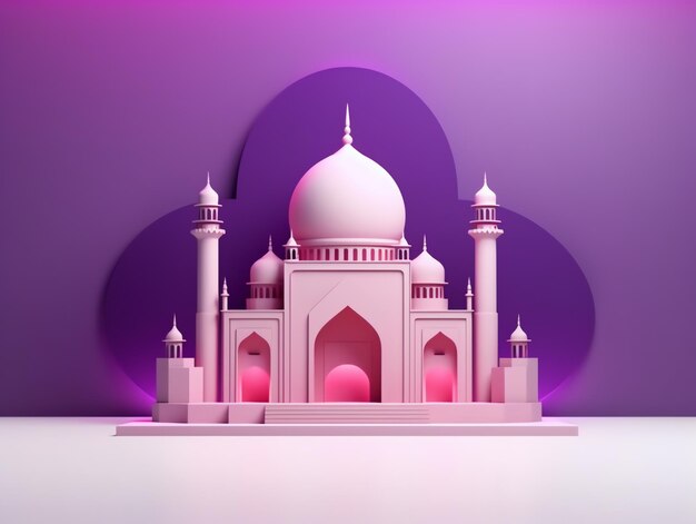3d islamski element meczetu na minimalistycznym tle