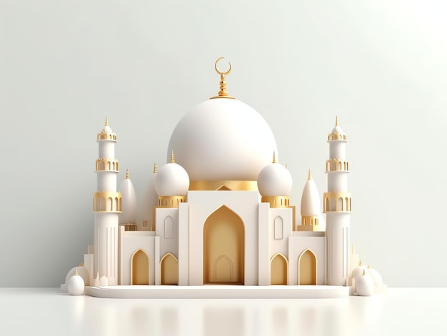 3d islamski element meczetu na minimalistycznym tle