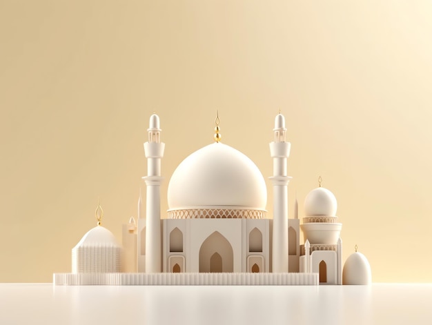 3d islamski element meczetu na minimalistycznym tle