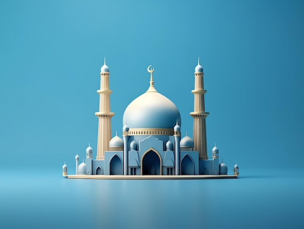 3d islamski element meczetu na minimalistycznym tle