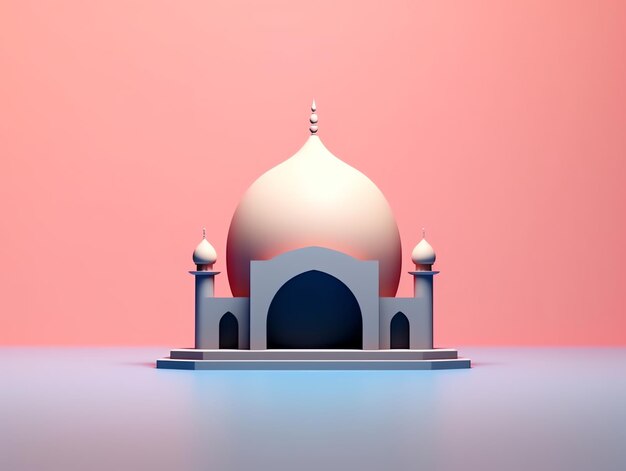 3d islamski element meczetu na minimalistycznym tle