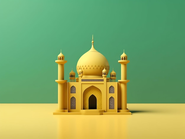 3d islamski element meczetu na minimalistycznym tle