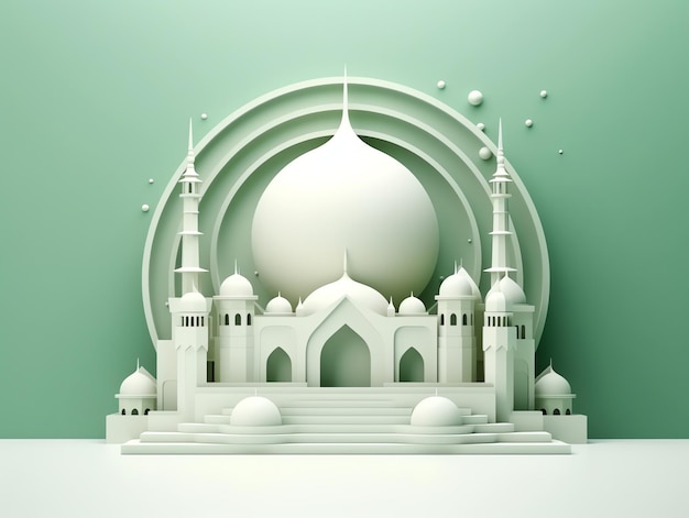 3d islamski element meczetu na minimalistycznym tle