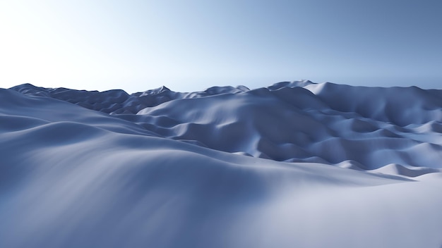 3d krajobraz śniegu