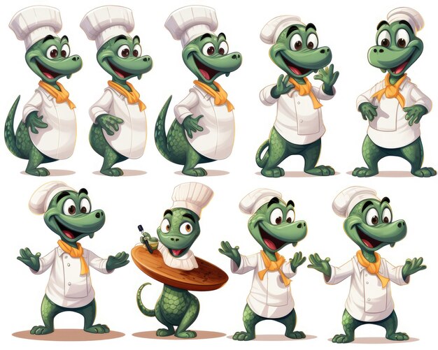 3D kreskówka aligator cheft krokodyl postać gry