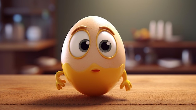 3D kreskówka jajko generatywny charakter Ai