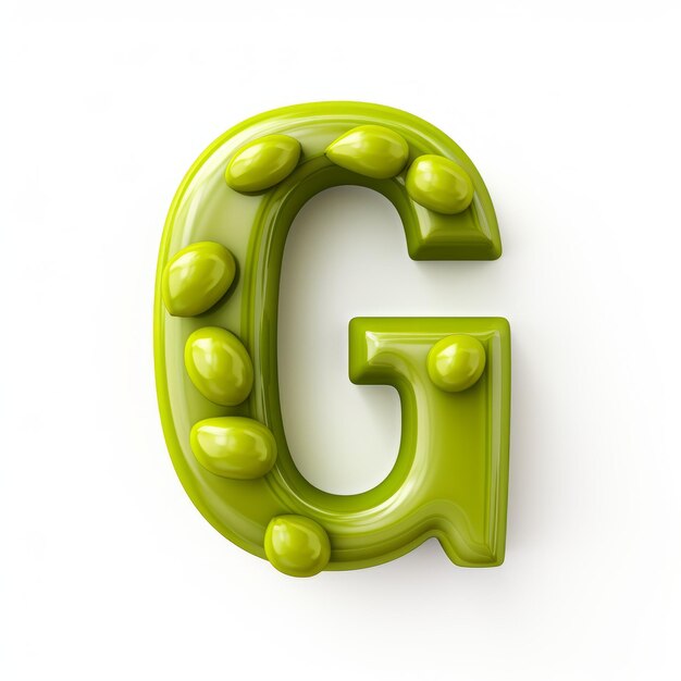 3d Kreskówka Olive Letter G Na Białym Tle