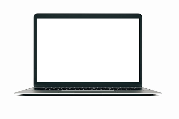 Zdjęcie 3d laptop na białym tle