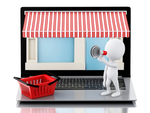 3d Laptop store, e-commerce.