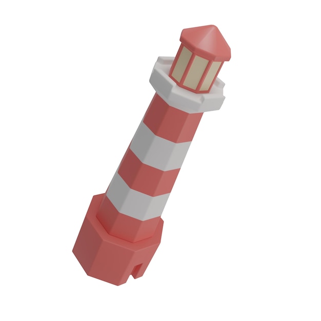 Zdjęcie 3d light house izolowana ikona ilustracja renderuj