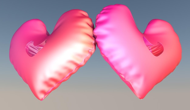 3D Love Heart Balon Walentynki Renderowanie