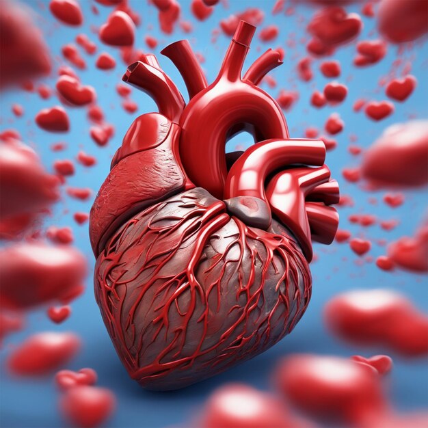 3D Ludzkie Serce Serce Ultra Szczegółowy Hiperrealizm Złożona Skład Dynamiczne Światło Losowe Tło