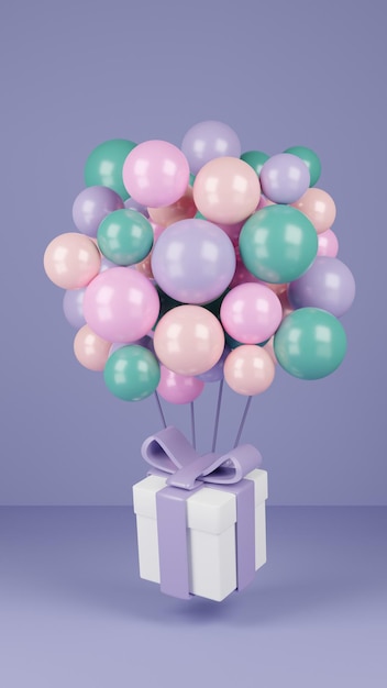 3D Matte Air Balloons Celebration Wszystkiego najlepszego z okazji urodzin Gratulacje z brokatowym konfetti Pudełko na prezent Pastel