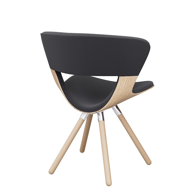 3d Meble czarne nowoczesne krzesło na białym tle Projekt dekoracji do jadalni
